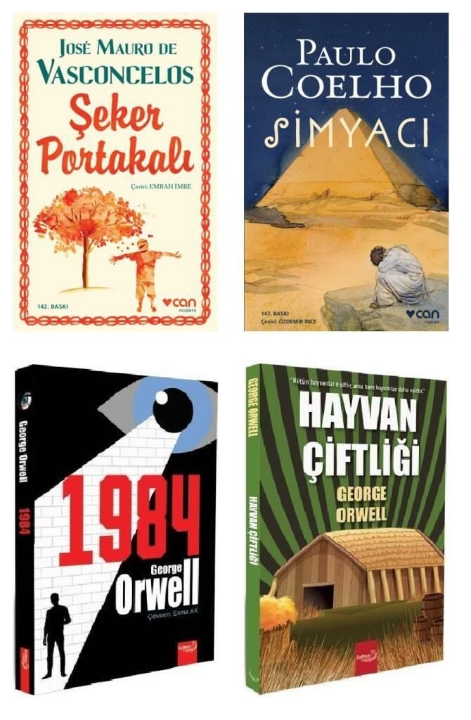 Şeker Portakalı + Simyacı + Safkan 1984 + Hayvan Çiftliği 4 Kitap