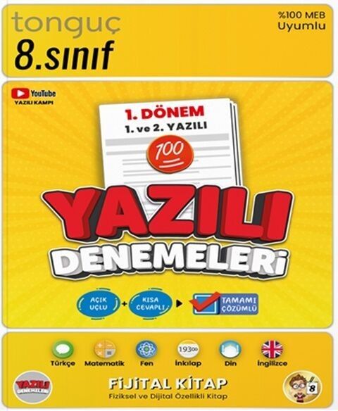 Tonguç 8. Sınıf Yazılı Denemeleri 1. Dönem 1 ve 2. Yazılı