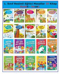 1. Sınıf Resimli Eğitici Masallar 20 Kitap (Renkli Heceli)