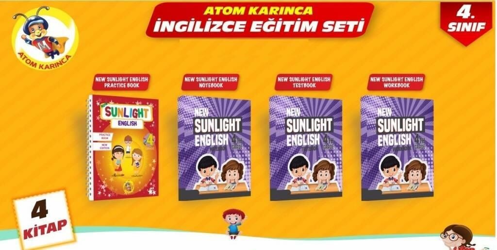 Atom Karınca 4. Sınıf İngilizce Eğitim Seti 4 Kitap