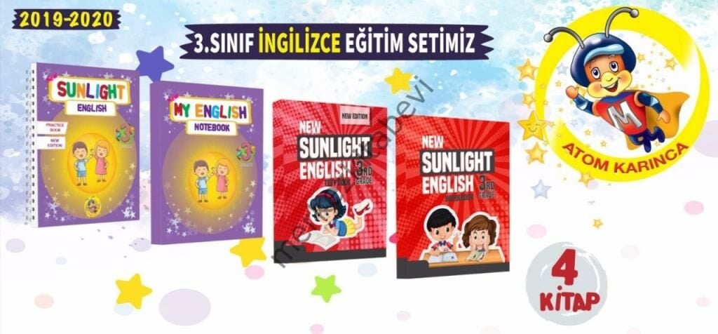 Atom Karınca 3. Sınıf İngilizce Eğitim Seti 4 Kitap