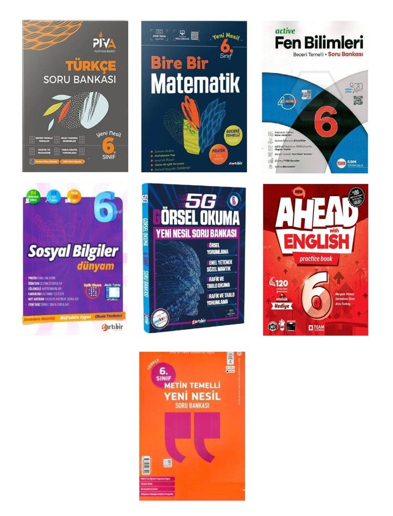 6. Sınıf Tüm Dersler Soru Bankası Seti Kampanyalı 7 Kitap Set