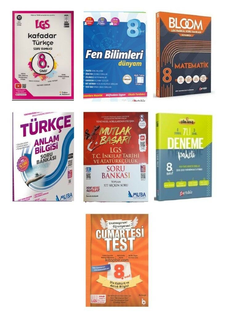 8. Sınıf Tüm Dersler Eğitim Seti 7 Kitap (Set 3)