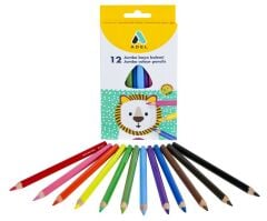 Adel Jumbo Üçgen Gövde Kuru Boya Kalemi 12 Renk