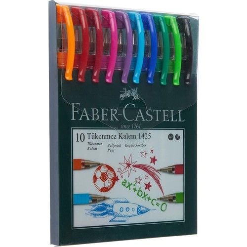 Faber Castell 1425 Tükenmez Kalem Ailesi 10'lu Poşet