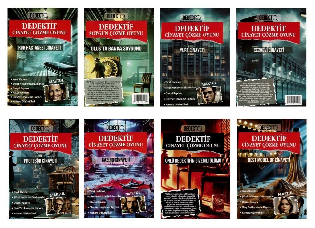 Dedektif Cinayet Çözme Oyunu Seti (8 Adet)