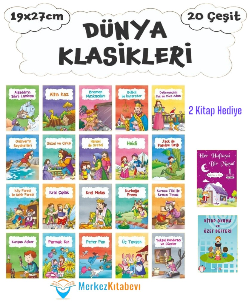 Sihirli Parmaklar 1. Sınıf Dünya Klasikleri Seti 20 Kitap + 2 Kitap Hediye Büyük Boy