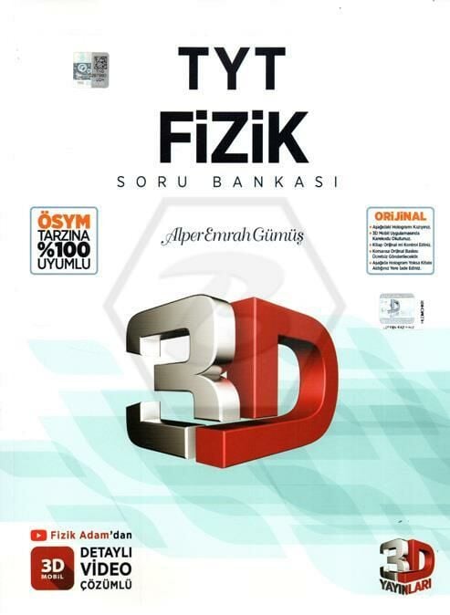 3D TYT Fizik Tamamı Video Çözümlü Soru Bankası