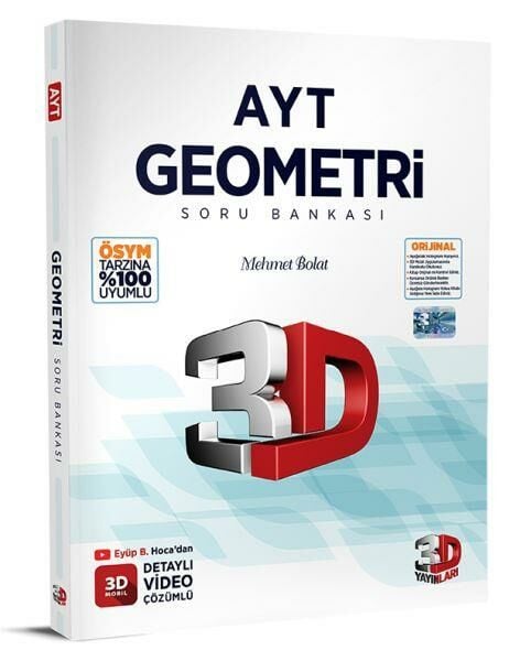 3D AYT Geometri Tamamı Video Çözümlü Soru Bankası