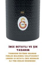 Galatasaray Çelik Termos Bardaklı Kapak Siyah 650 Ml
