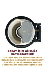 Galatasaray Çelik Termos Bardaklı Kapak Siyah 650 Ml